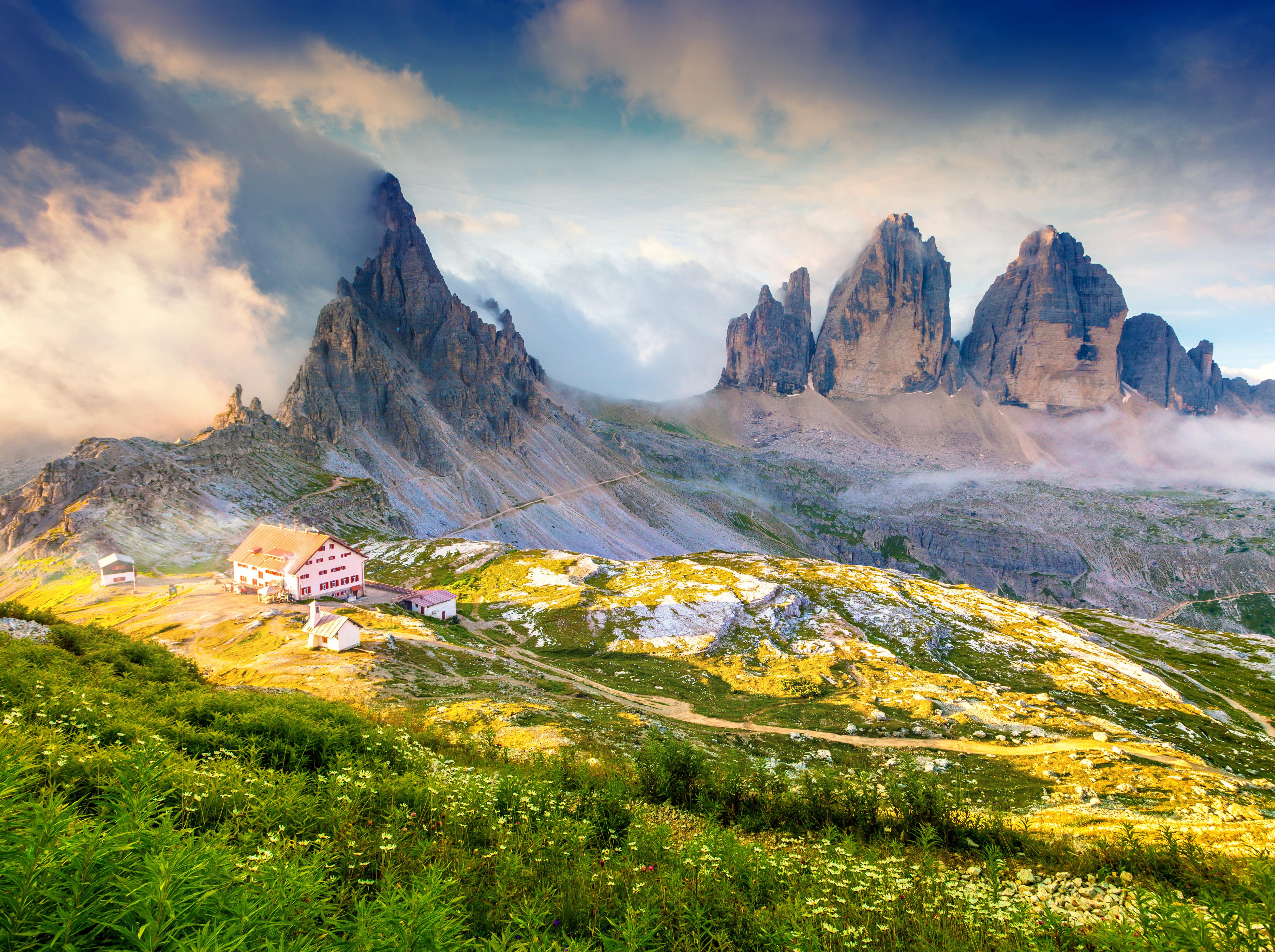 Drei Zinnen in den Dolomiten in Südtirol