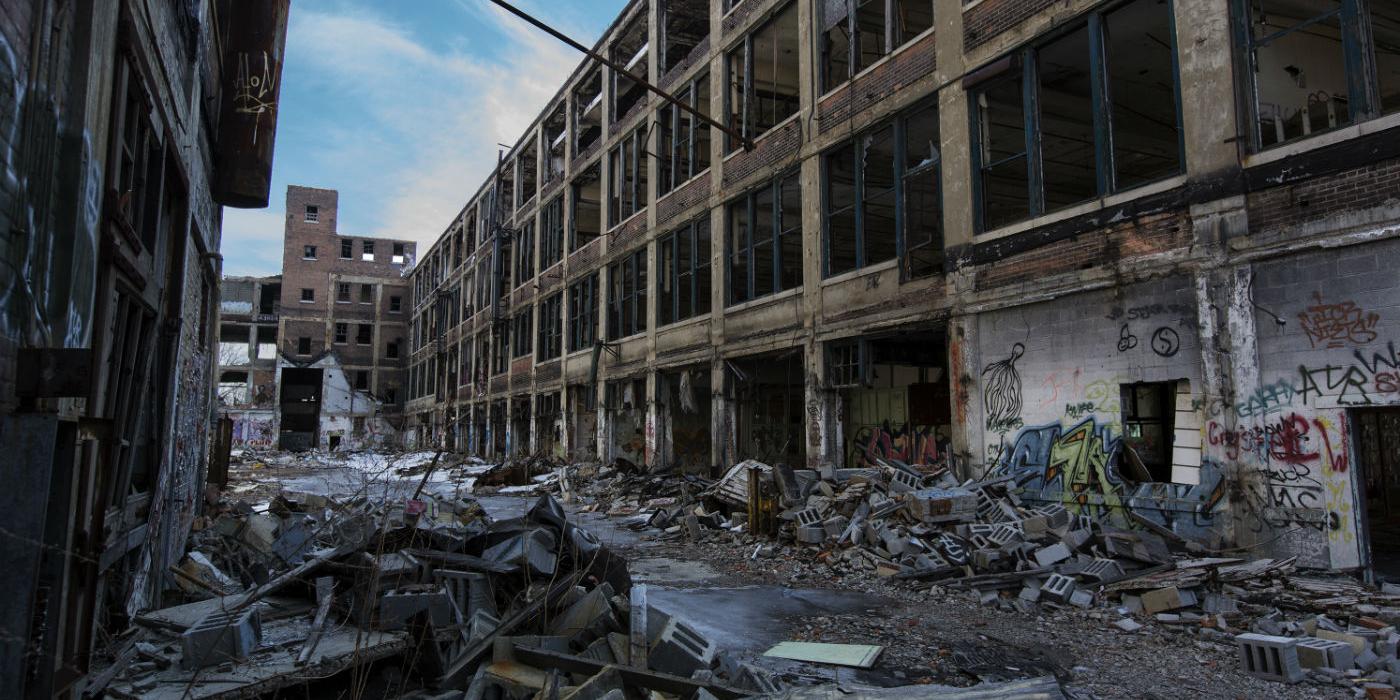 Verfallene Lagerhallen Detroit