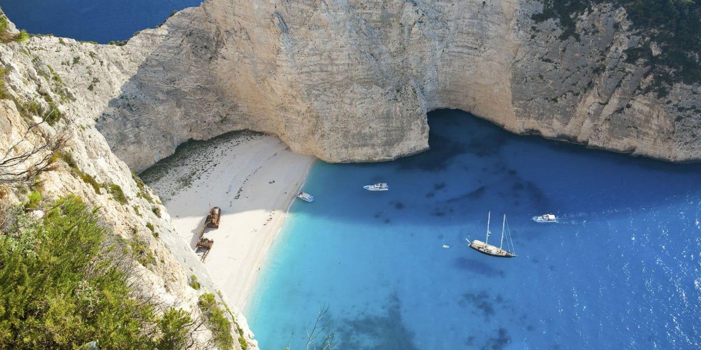 Der griechische Strand Navagio auf Zakynthos