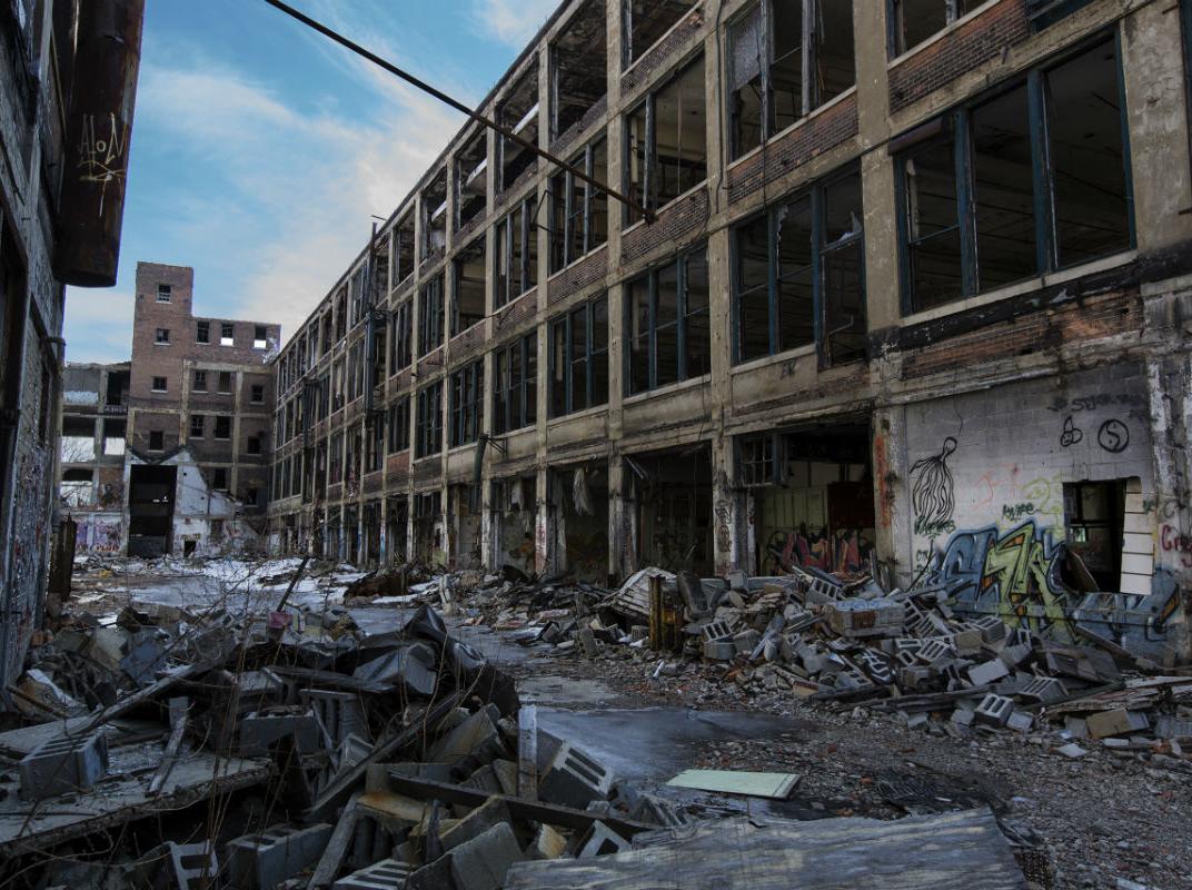 Verfallene Lagerhallen Detroit