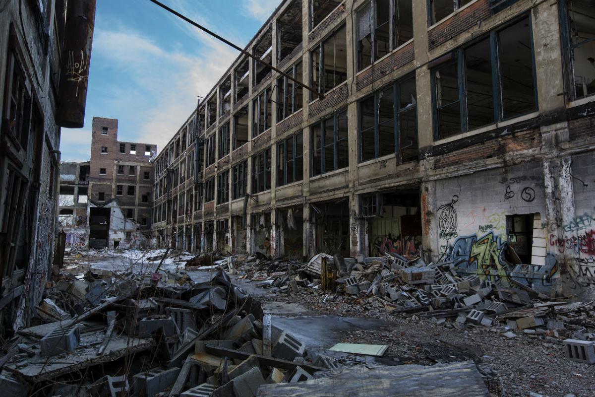 Verfallene Lagerhallen Detroit