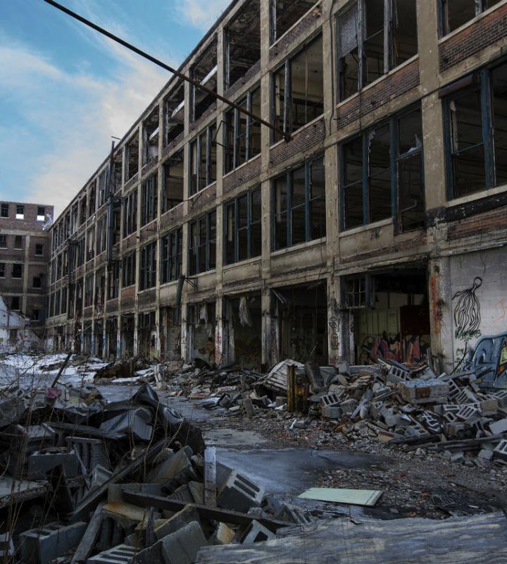 Verfallene Lagerhallen Detroit