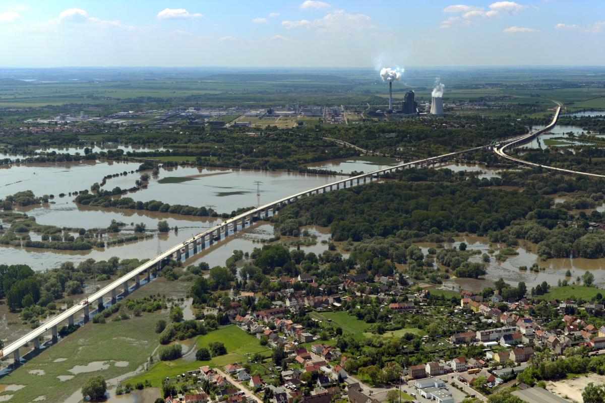 Die Längste: Saale-Elster-Talbrücke bei Halle/Saale