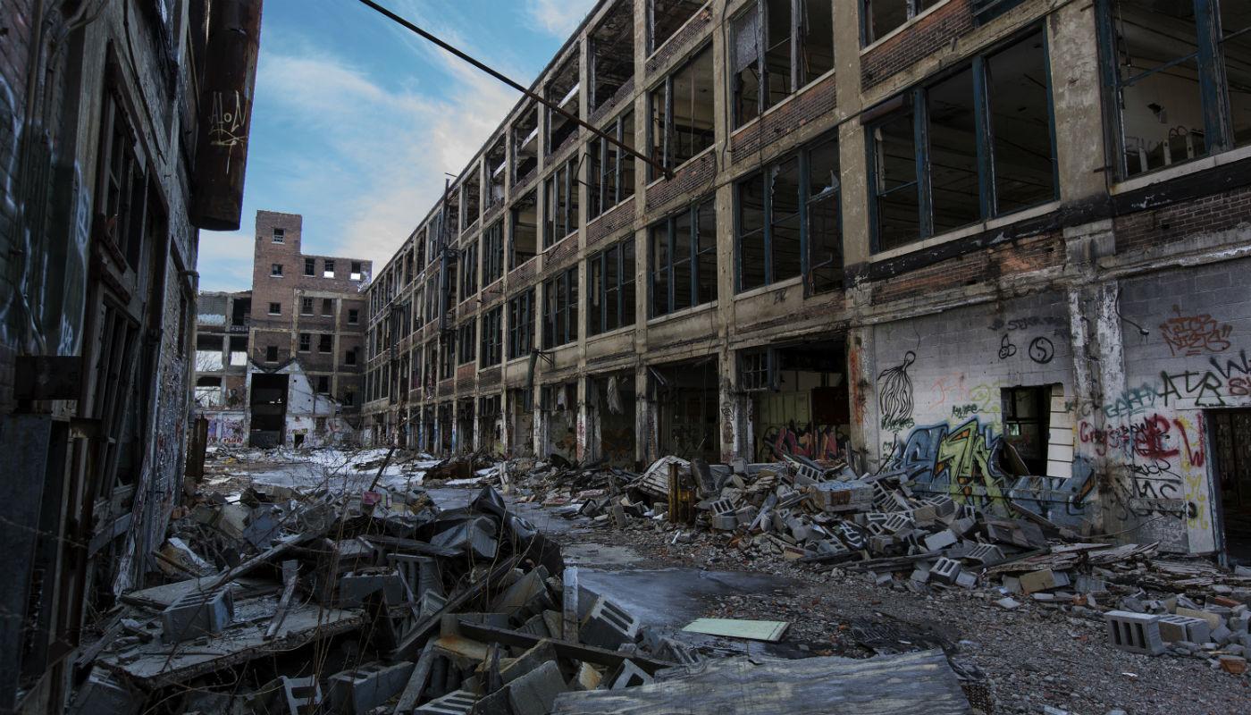 Verfallene Lagerhallen Detroit