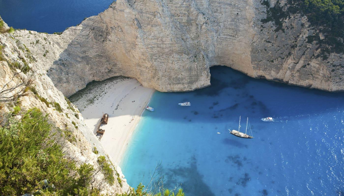 Der griechische Strand Navagio auf Zakynthos